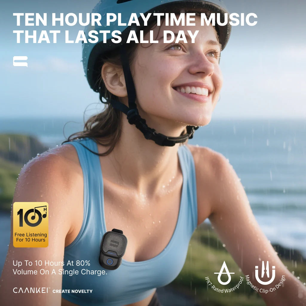 Wearable Bluetooth Speaker IPX7 Waterproof Portable Speakers Outdoor Sport Clip-On Microphone Speaker Calls/Music Mini Sound Box