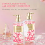 Rose Petal Shower Gel Long Lasting Fragrance Deeply Cleanses Moisturizes Soothes Skin with Petal Particles Shower Gel
