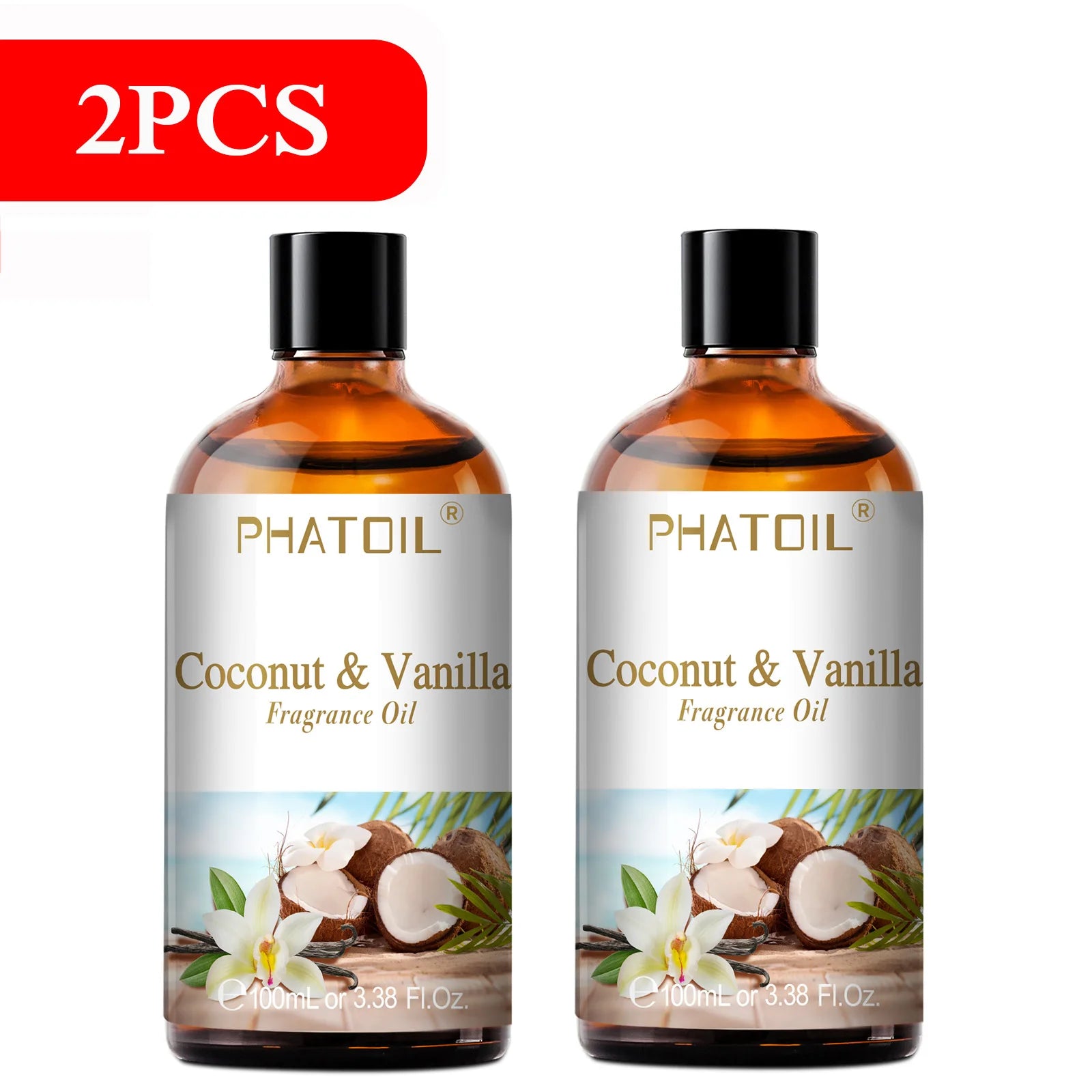 PHATOIL 100ml Aromatherapy Fragrance Oil Coconut & Vanilla Strawberry Cherry Lemon 1/2/3pcs Aroma Oil For Diffuser Candle Making