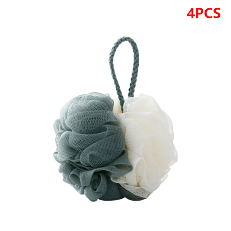 Large Bi-Colour Shower Balls Colourful PE Soft Frosted Bubble Bath Flower Flower Soft Scrubbing Bubble Net Two Color Bath Flower