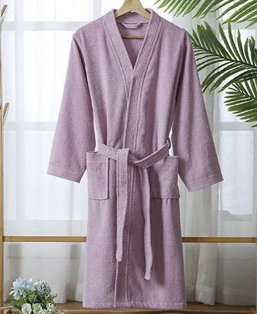 Women's Long Soft Bathrobe 100% Cotton with Quick-Drying Absorbent Material for Autumn and Spring Sleepwear Bath Robes badjas