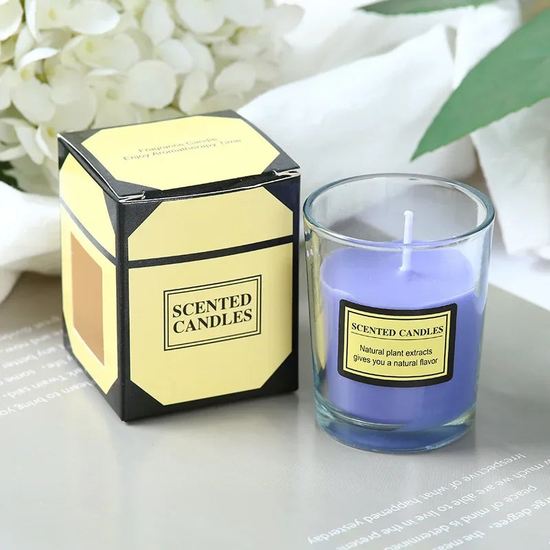 Plant wax scented candle gift box soybean candle glass cup scented candle indoor smokeless Hotel fragrance