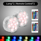 10 LEDs RGB Submersible LED Lights Underwater Night Lamp Battery Operated Garden Swimming Pool Light for Wedding Party Vase Bowl