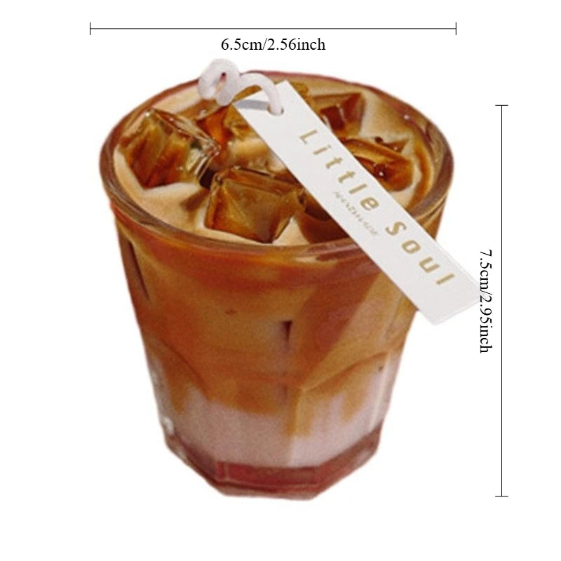 Iced Coffee Scented Candle Realistic Drink Shape Aromatherapy Cup Candle Handmade Cafe Style Home Decor Relaxing Gift