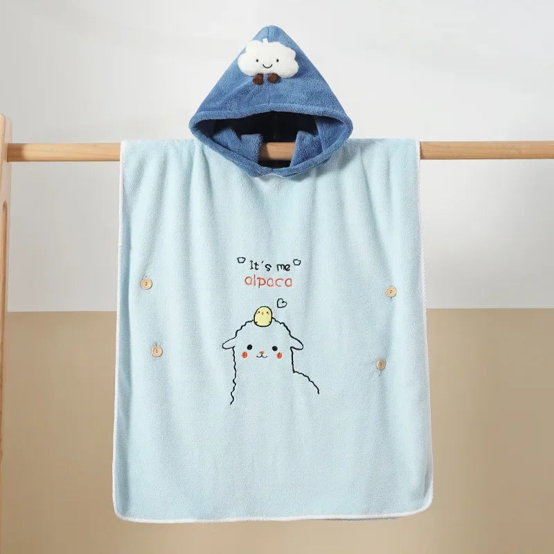 Cute Kids Baby Bathrobe Hooded Children Bathrobes Microfiber Bath Robe Cartoon for Boys Girls Toddler Beach Swim Towels