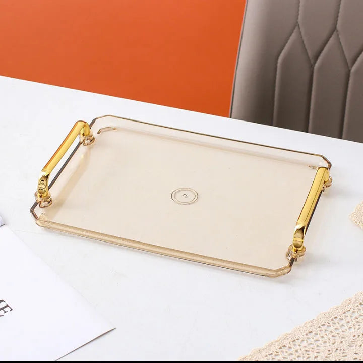 Small&Large Serving Tray with Handles Valet Tray Plastic Serving Tray for Party Kitchen Bathroom Dessert Table Cupcake Display
