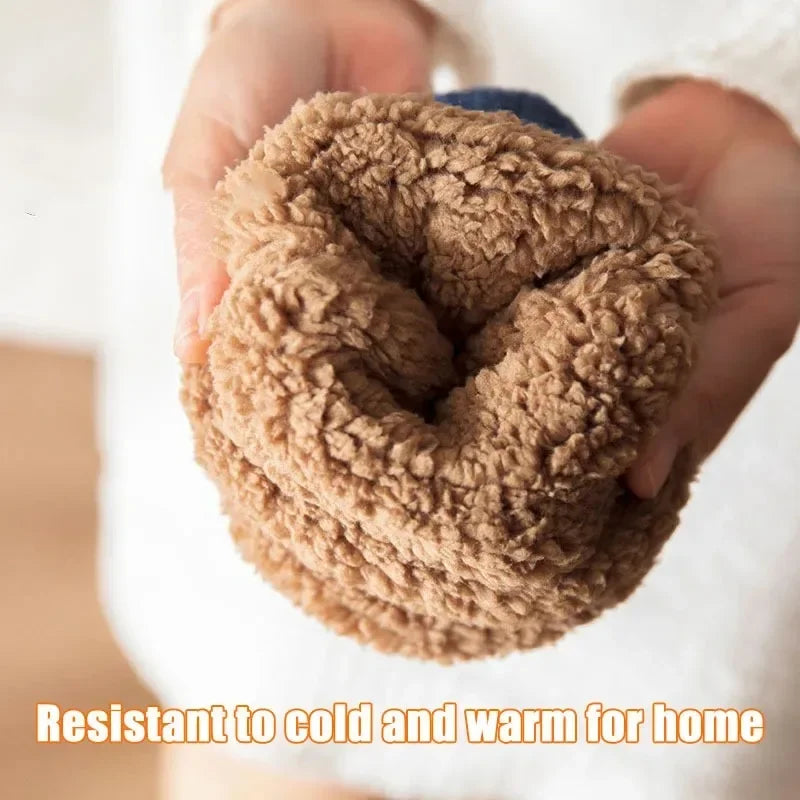 Indoor Winter Slippers Socks Men's Floor Socks Adult Home Bedroom Sleeping Socks Non-slip Knitted Plus Fleece Warm Carpet Sox