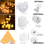 12/24Pcs Flameless LED Tea Lights Candles 100+ Hours Battery-Powered Tealight Candle for Party Wedding Birthday Home Decoration