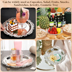 Elegant Iron Dessert Serving Tray for Food Snacks Jewelry Display Home Party Decor Serveware for Entertaining Trinket Dish