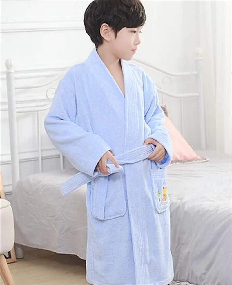 37 Design Cotton Kids Hooded Bathrobe For Girl Sleepwear Robe Boy Cotton Terry Bathrobe Baby Pajamas Bath Robe Children Bathrobe
