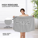 1pc Bath Wrap Towel, Absorbent Microfiber Spa Shower Robe With Elastic Top, Solid Color