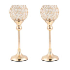 Crystal Tealight Candle Holders, Metal Glass Candlesticks, Wedding Table Centerpiece, Christmas Party, Home Decoration