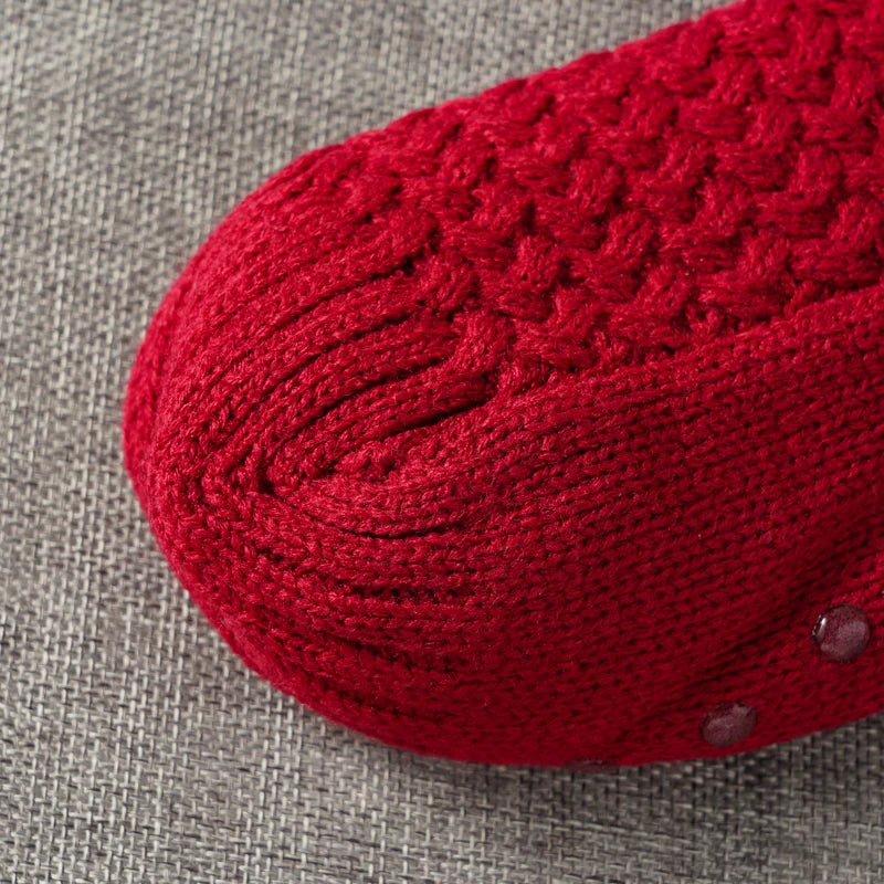 Warm Winter Socks for Women Non-Slip Snow Sleep Socks Cozy Knitted Indoor Floor Slippers with Anti-Skid Bottom for Home