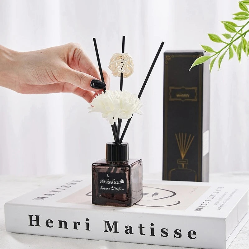 50ML Reed Diffuser Oil Flameless Home Fragrance Oil Air Freshener Scent Air Car Odor Sticks Aromatherapy Diffuser Office Decor