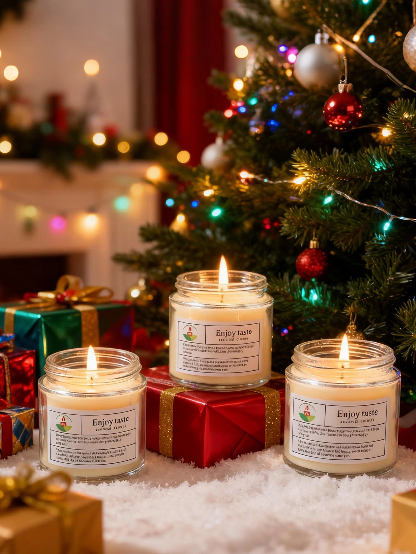 One transparent glass scented candle, for commemoration, decoration, natural plant wax