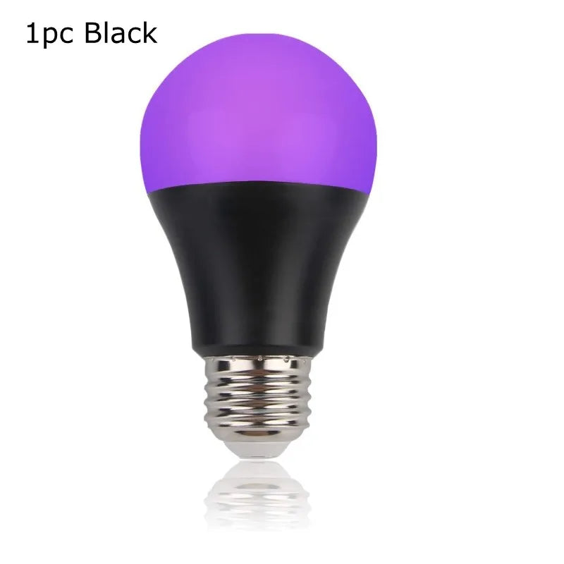 Black Light Bulbs 9W LED UV Blacklight 395-400nm for Blacklight Glow in The Dark Body Paint Fluorescent Poster Neon Glow Lamp