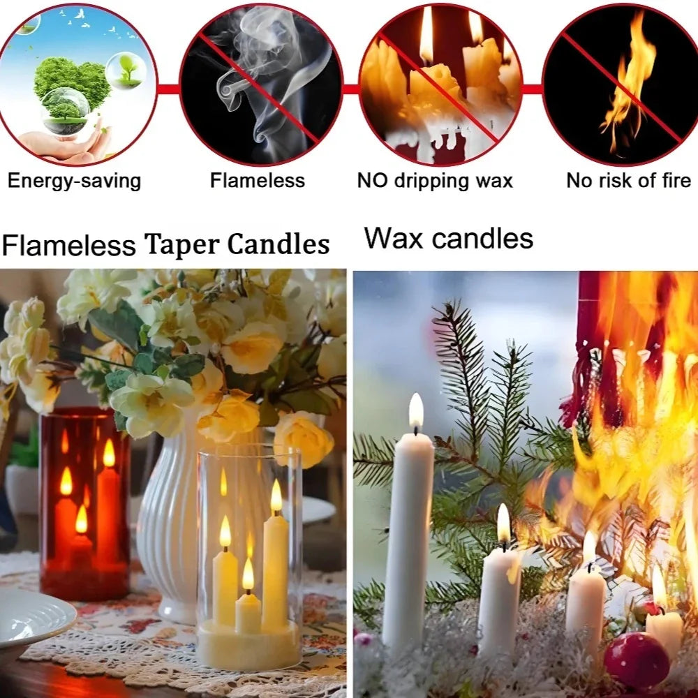 3IN1 LED Electronic Candle Tea Light Multicolors LED Candle With IR Remote Flickering Lamp Acrylic Candles for Christmas Wedding