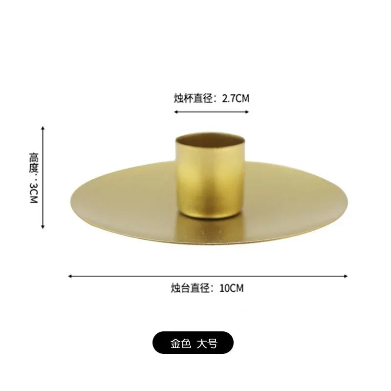 Simple Golden Candle Holders Metal Desktop Candlestick For Wedding Party Festival Candelabra Art Gifts Home Decor Candle Holders