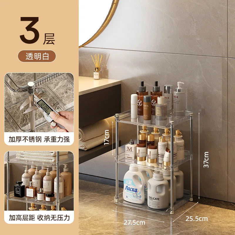 Bathroom Storage Rack Multi-Functional Washstand Desktop Cosmetics Floor Shoe Rack Pet Light Luxury Bathroom Organizing Rack