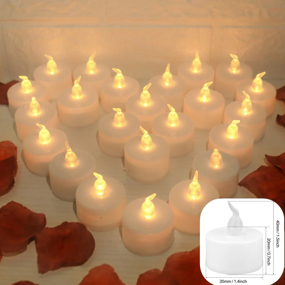 LED Candles 24/12 Pack Flameless Flickering Tea Light Warm White Candle for Party Wedding Birthday Christmas Gifts Home Decor