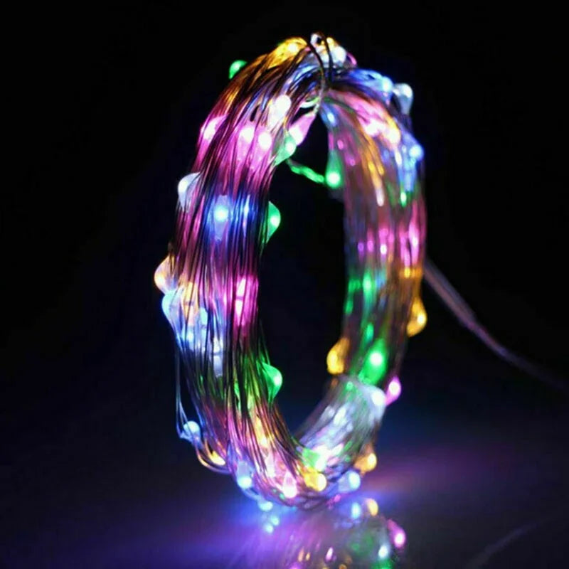 LED Fairy Lights String Button Battery Light Home Decoration Living Bedroom Garden Christmas Wedding New Year Ornament Garland