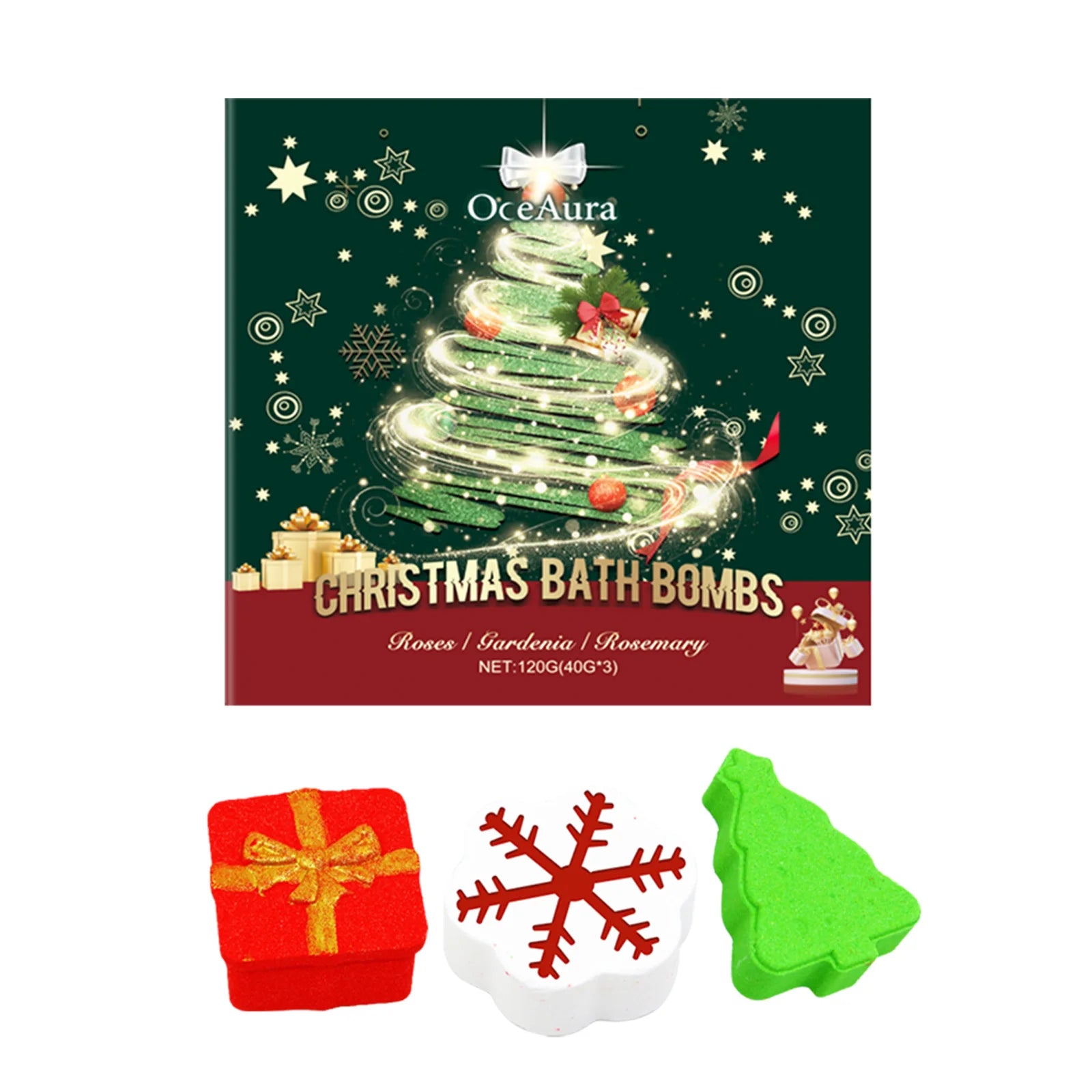 Christmas Bath Bombs Gift Set Organic Bubble Bath Exfoliating Relax Stress Aromatherapy Gentle Cleaning Smoothing Body Skin Care