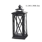 Large Glass Candle Holders Wedding Decorations Garden Black European Lamp Retro Iron Candle Holder Centerpieces Metal Lantern