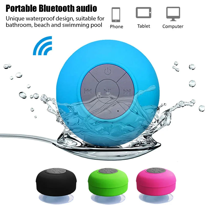 Wireless Bluetooth Speaker Audio Waterproof Easy-Access Control Buttons Music Player for Office Car Home Shower