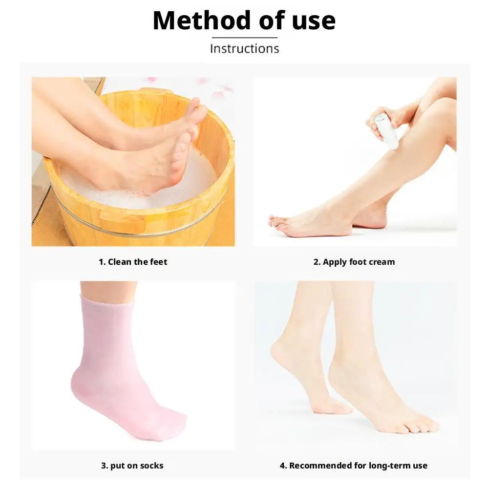 1 Pair Of Silicone Moisturizing Socks For Dry, Cracked Heels And Rough Skin, Softens Rough Foot Skin, Foot Care Tools