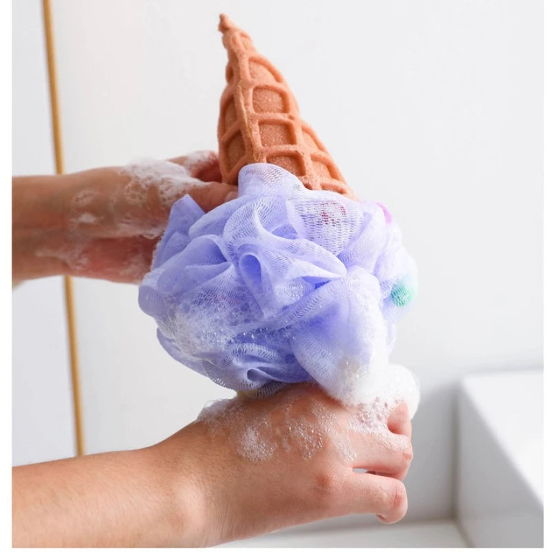 1PC Ice Cream High-quality PE Material Bath Ball Rainbow Bath Ball Cute Cartoon New Creative Bathing Tools Creative Gift