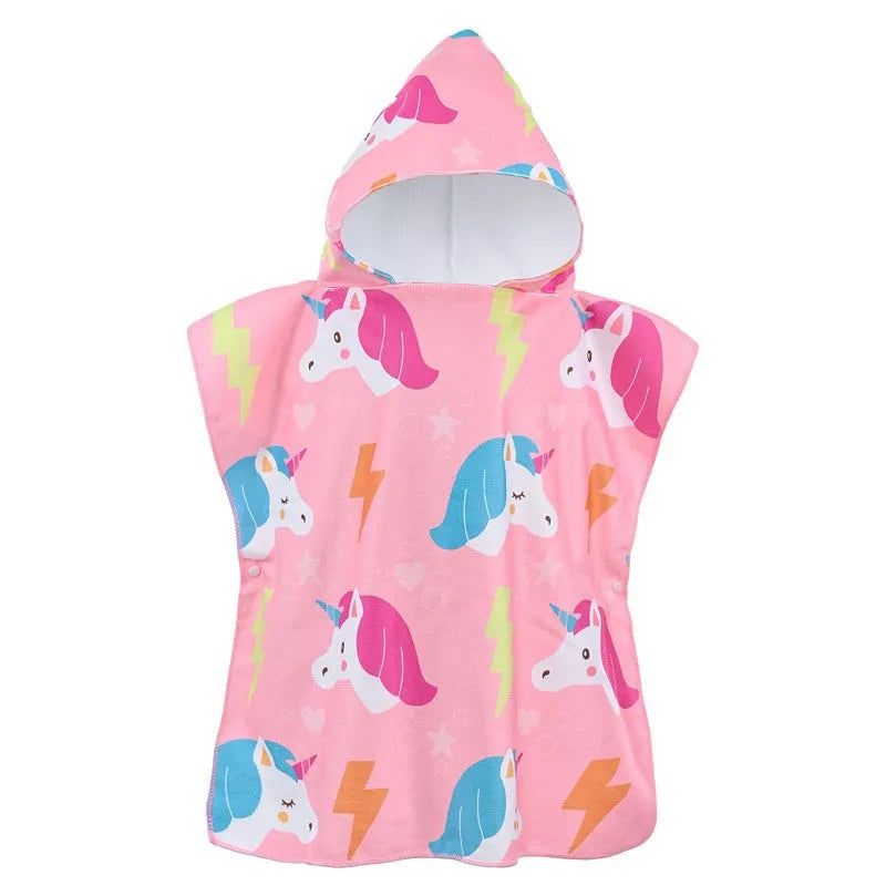 Kids Beach Towel for Boys Girls,Unicorn Hooded Bath Towel Wrap,0-5Years Baby Shark Bathrobe with Hood