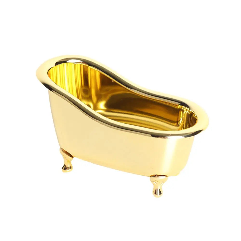 Mini Bathtub Soap Jewelry Storage Box Makeup Organizer Container Desktop Sundry Storage Case Gold Silver Sundries Storage Box