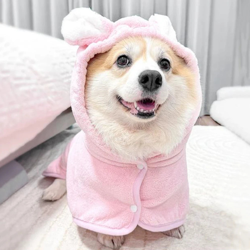 Bathrobe for Dogs Super Absorbent Dog Bathrobe Robe Quick-Drying Ultra-Absorbent Dog Bath Towel Dog Bath Accessories