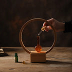 Essential Oil Diffuser Nebulizer Diffuser Wood & Glass Aromatherapy Diffuser With Warm LED Light For Home Office Room Fragrance