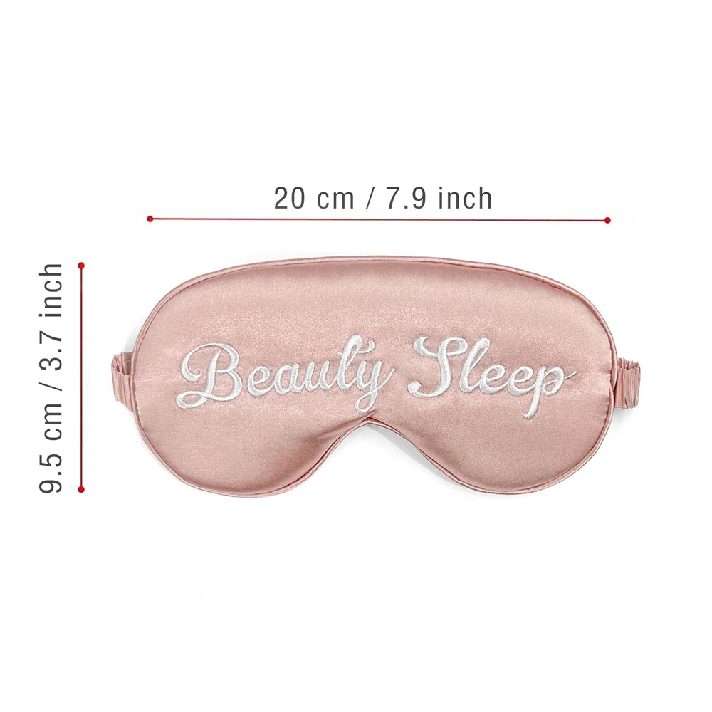 Embroidered Silk Sleep Mask Silk Eye Mask Soft Blackout Blindfold With Adjustable Strap Sleeping Eye Cover Mask For Travel