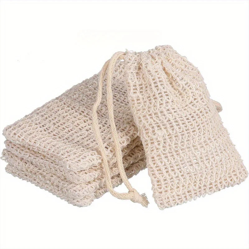 Soap Saver Pouch, Soap Bag With Drawstring, Soap Saver Bag, Knotted Shower Soap Bag For Foaming And Drying, Bathroom Accessories