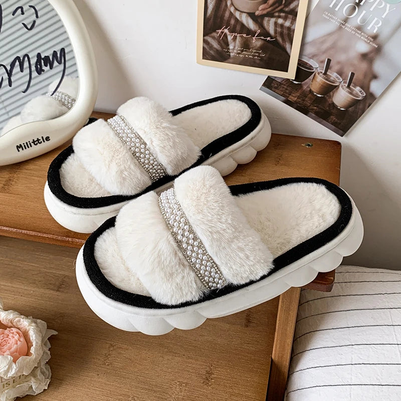 Cozy Cotton-Lined Opened Toe Slippers for Kids