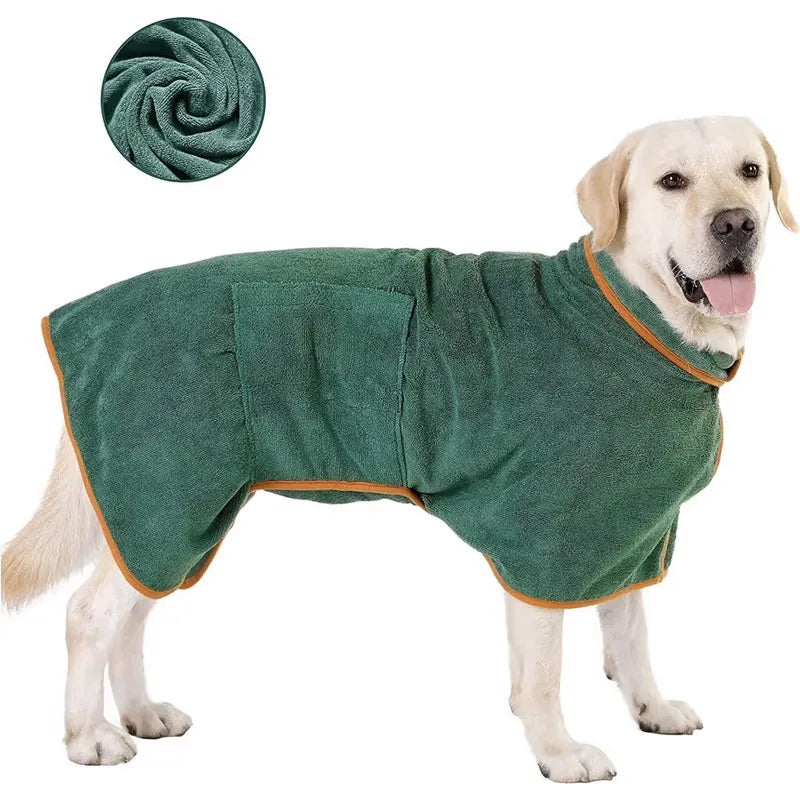 Dog Bathrobe, Quick Drying Super Absorbent Dog Robes for After Bath, Warm Keeping Dogs Towel, Dogs Bath Supplies