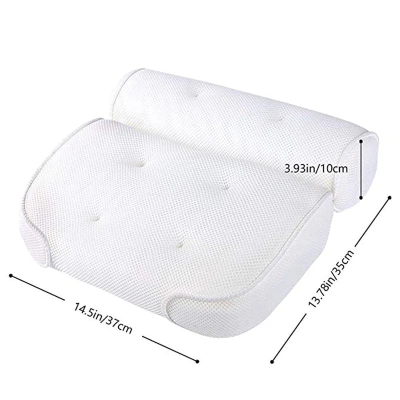 Bath Pillow for Bathtub Support Neck,Head and Back with Non-Slip Suction Cups air mesh Bathtub Pillow