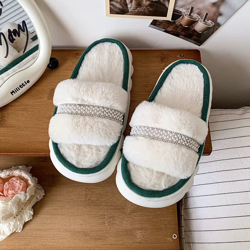 Cozy Cotton-Lined Opened Toe Slippers for Kids