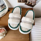 Cozy Cotton-Lined Opened Toe Slippers for Kids
