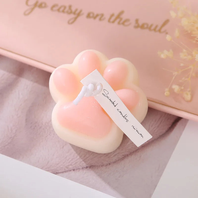 Cute Kawaii Mini Cat Paw Shaped Scented Candle Home Fragrance Soy Wax Decoration Gift Wedding Favors Room INS Style