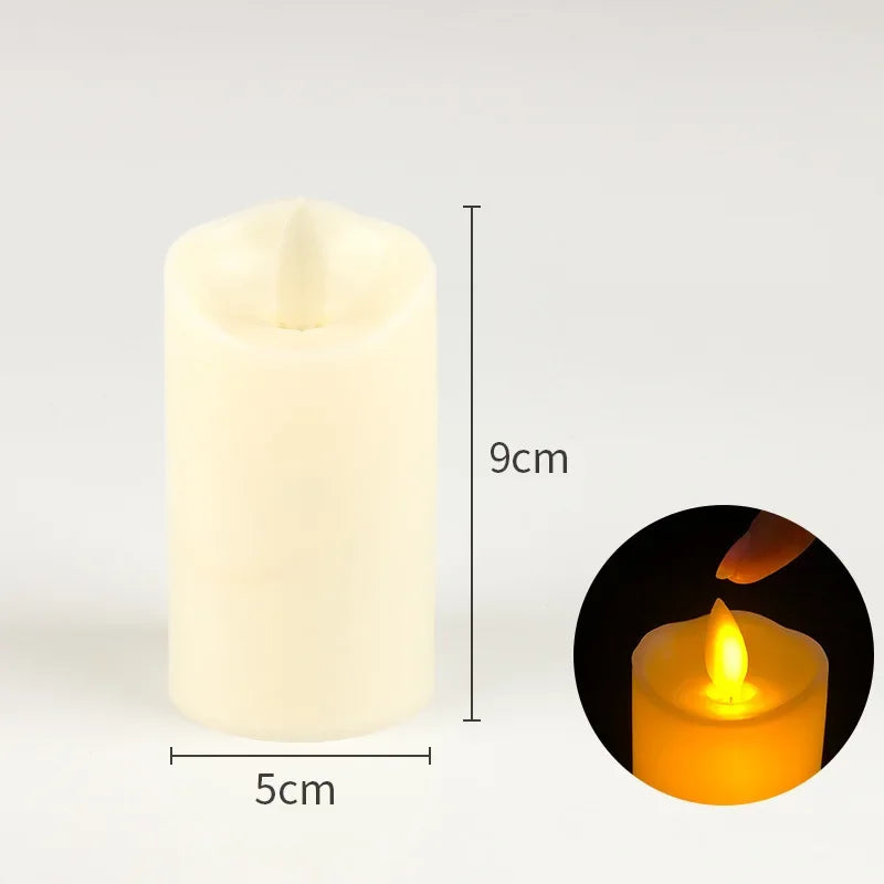 Flameless Flickering LED Candles Battery Operated for Wedding Birthday Party Romantic Ambience Home Decor Warm Light 3D Flame