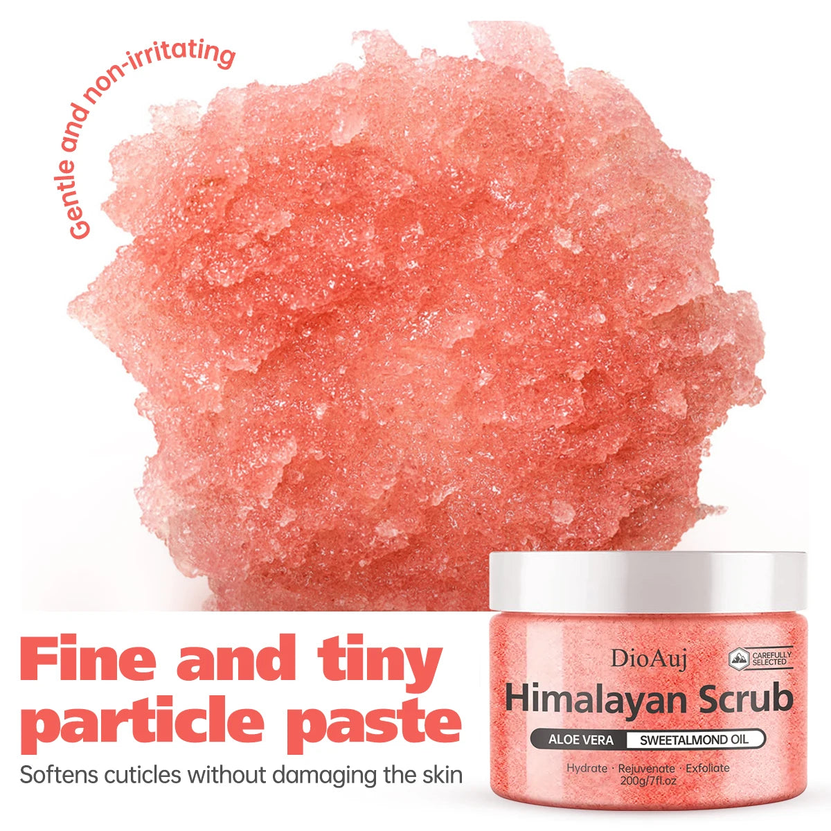 Himalayan Salt Body Scrub - Natural exfoliating salts and soufflé for body and face help nourish, smooth, supple skin for a bath