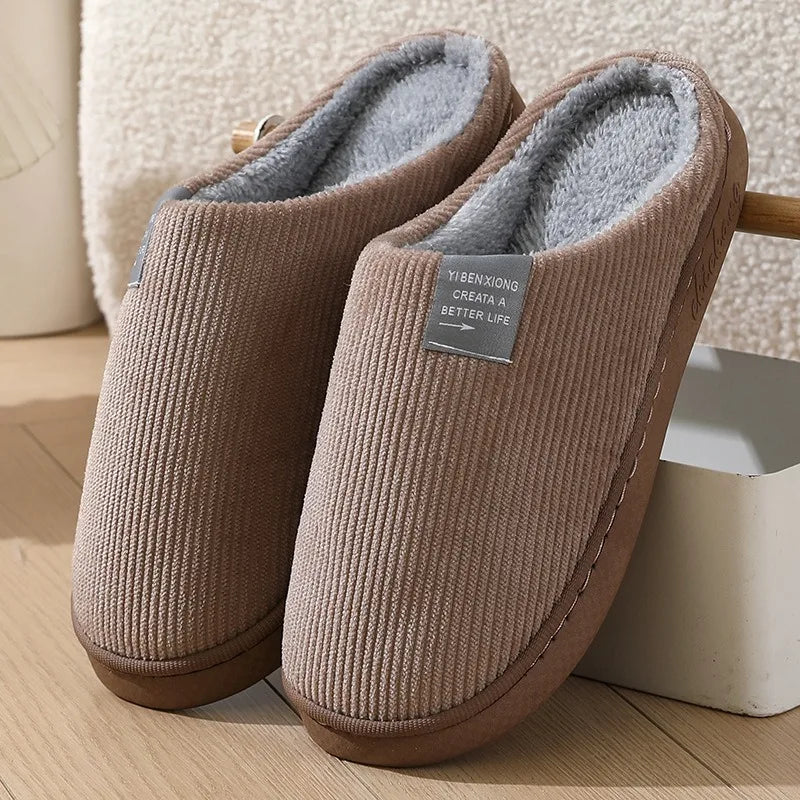 1 pair Fuzzy Sliders for Women Plush Slide Slippers Cozy Open-Back Indoor House Shoes