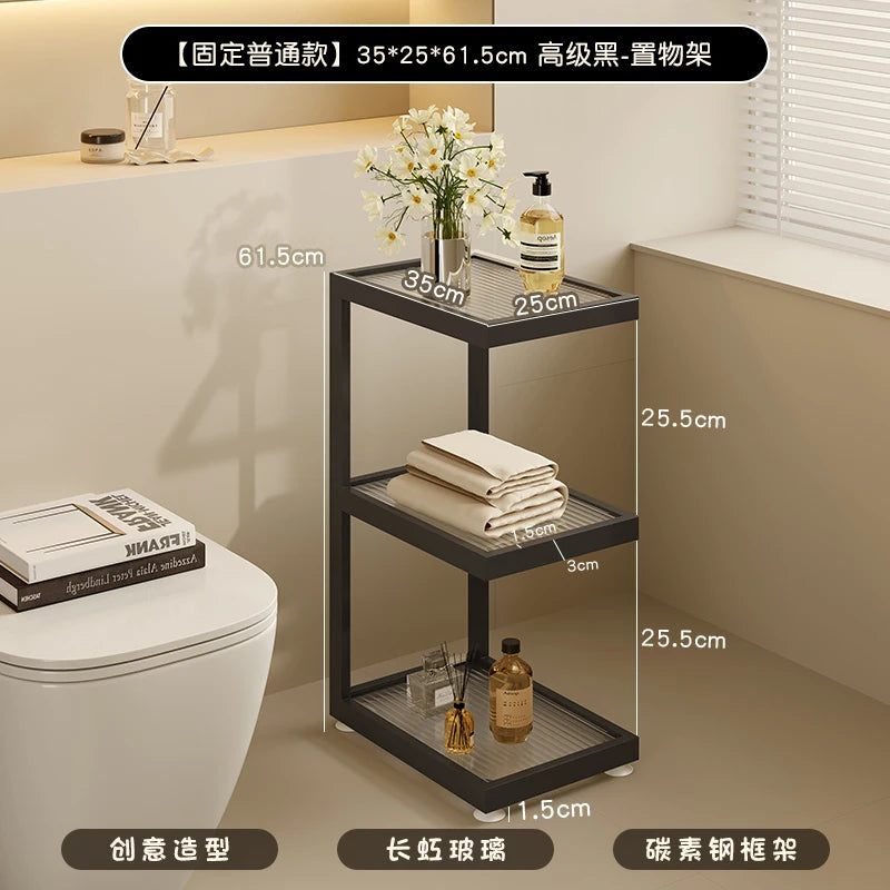 Spacious Bathroom Storage Organizer Multifunctional Floor Standing Cabinet Waterproof Freestanding for Small Gap