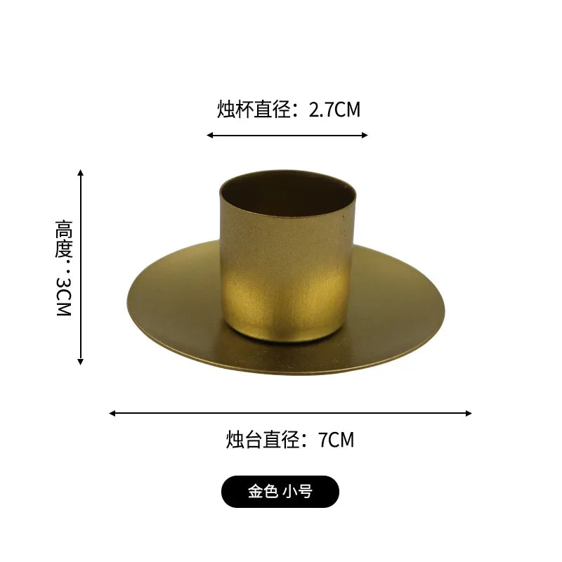 Simple Golden Candle Holders Metal Desktop Candlestick For Wedding Party Festival Candelabra Art Gifts Home Decor Candle Holders