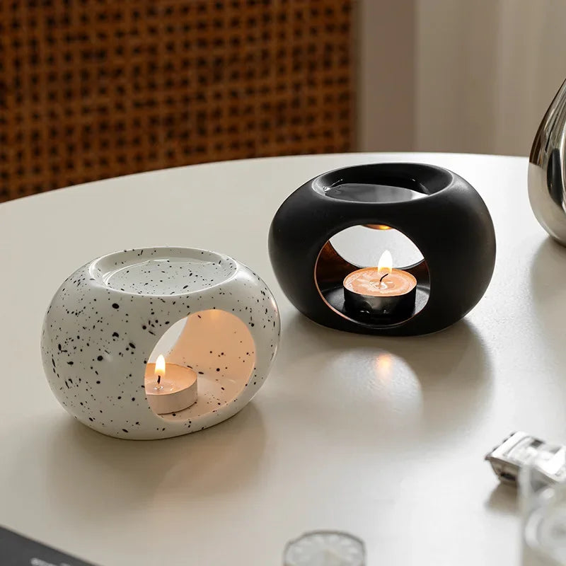 Black Reed diffuser Essential Oil Incense Burner Candle heating holders Household Spa Salon Liqulid Aromatherapy Furnace