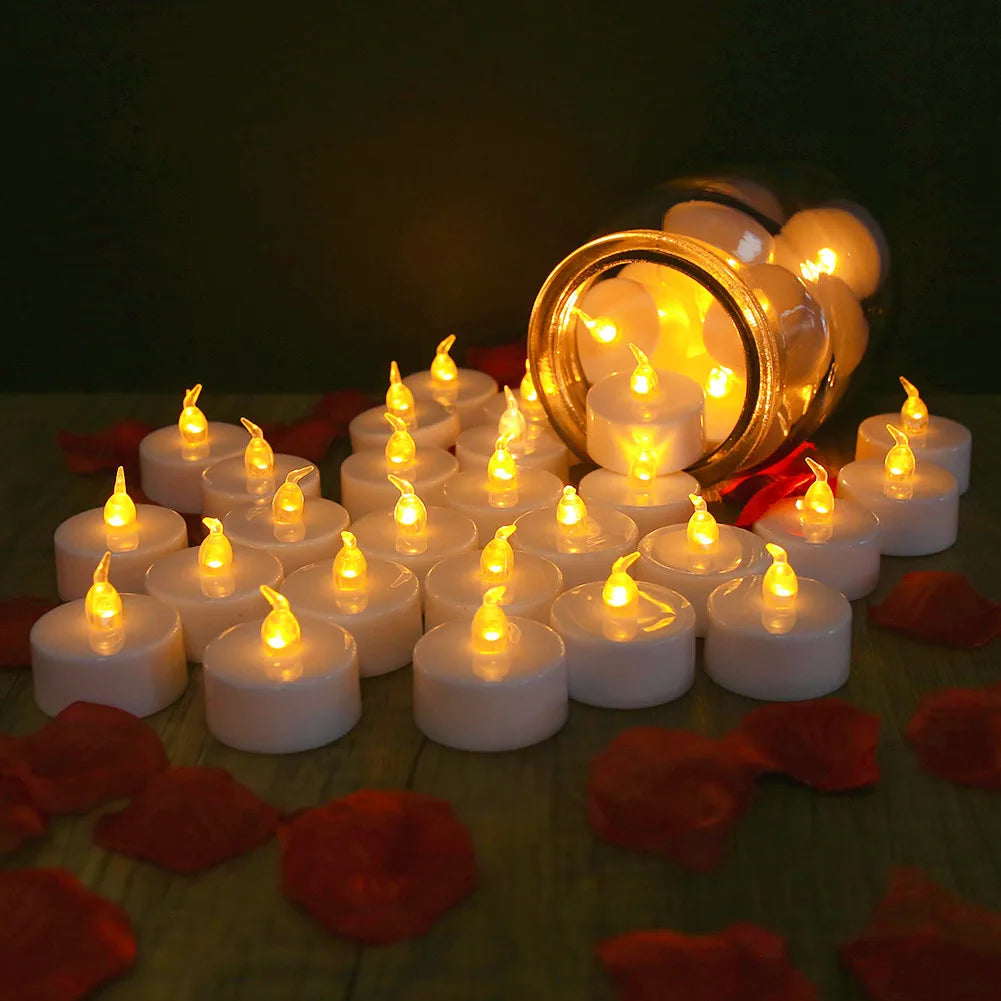 LED Candles 24/12 Pack Flameless Flickering Tea Light Warm White Candle for Party Wedding Birthday Christmas Gifts Home Decor