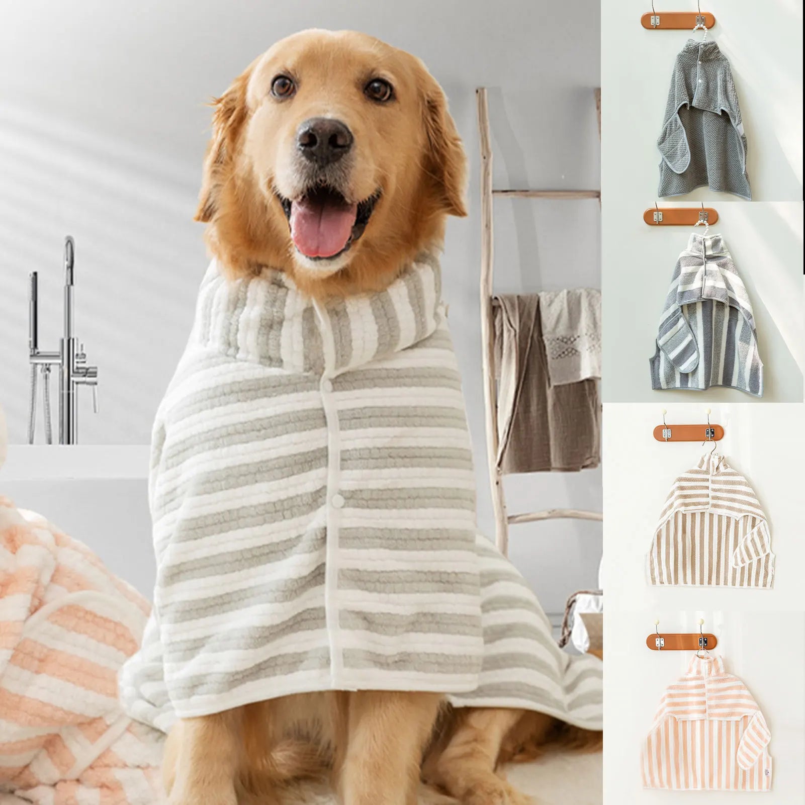 Bathrobe For Dogs Stylish Multifunctional Dog Bath Towel Dog Bath Accessories